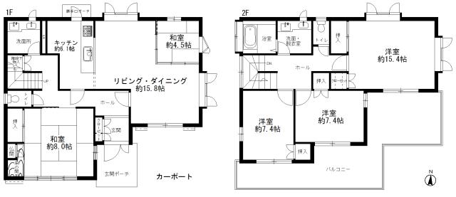 Floor plan. 17.3 million yen, 5LDK, Land area 208.17 sq m , Building area 154.34 sq m