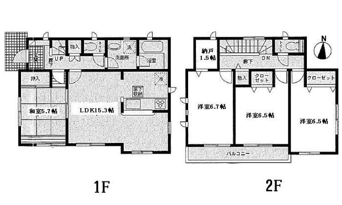 Floor plan. 17.8 million yen, 4LDK, Land area 193.76 sq m , Building area 96.79 sq m