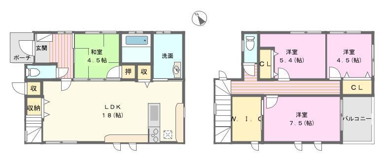 Floor plan. 24.4 million yen, 4LDK, Land area 166 sq m , Building area 103.5 sq m