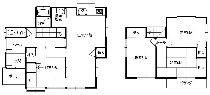 Floor plan. 13,900,000 yen, 4LDK, Land area 178.89 sq m , Building area 91.91 sq m