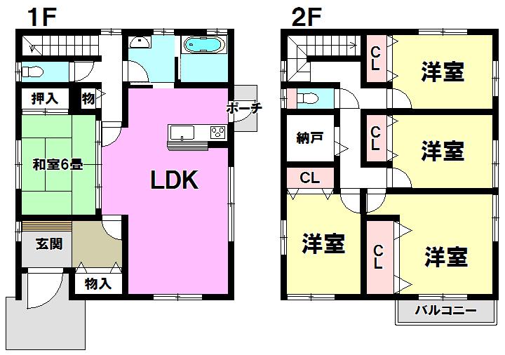 Floor plan. 26,900,000 yen, 5LDK + S (storeroom), Land area 227.63 sq m , Building area 132.8 sq m