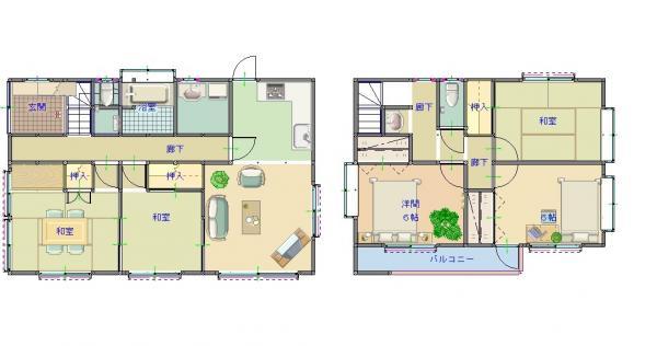 Floor plan. 16.8 million yen, 5LDK, Land area 165.21 sq m , Building area 108.86 sq m