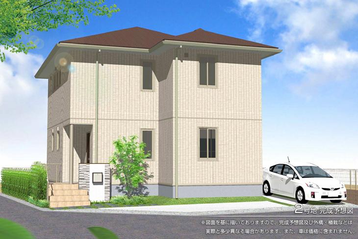 Rendering (appearance).  [No. 3 place]  [Rendering]  ※ Rendering and the outer structure because it drew on the basis of the drawings ・ For planting, There is the actual and somewhat different. Also, The car is not included in the price.