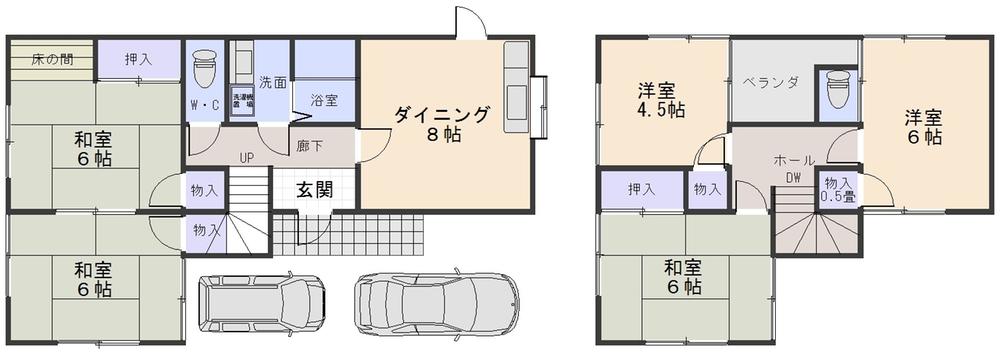 Floor plan. 5.5 million yen, 5DK, Land area 184.98 sq m , Building area 87.87 sq m