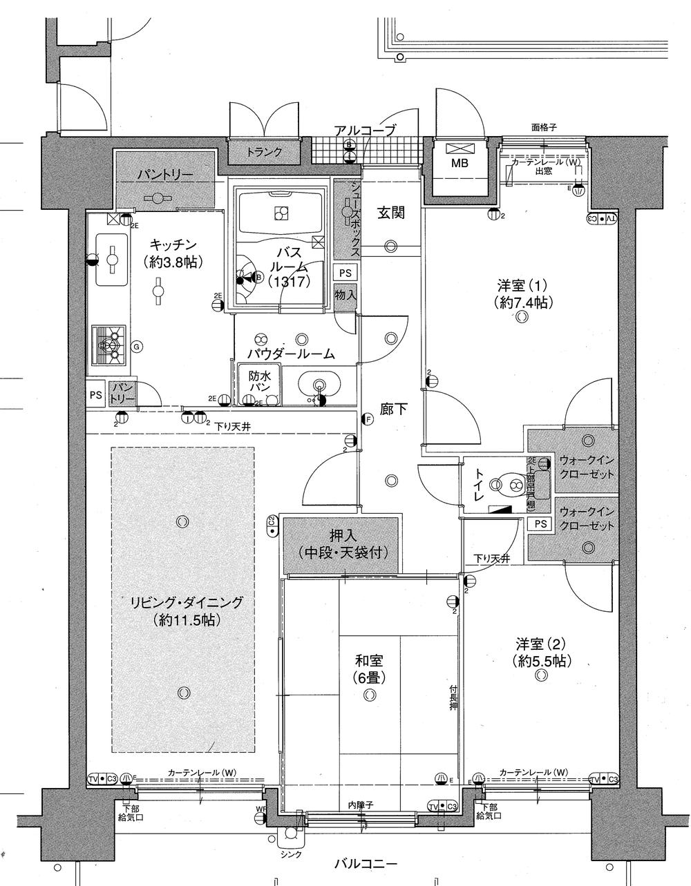 Floor plan. 3LDK, Price 14.9 million yen, Footprint 77.3 sq m , Balcony area 14.33 sq m