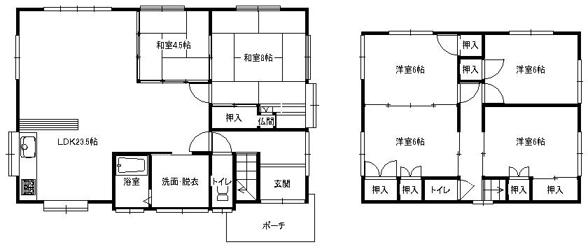 Floor plan. 12.8 million yen, 6LDK, Land area 318.01 sq m , Building area 131.66 sq m