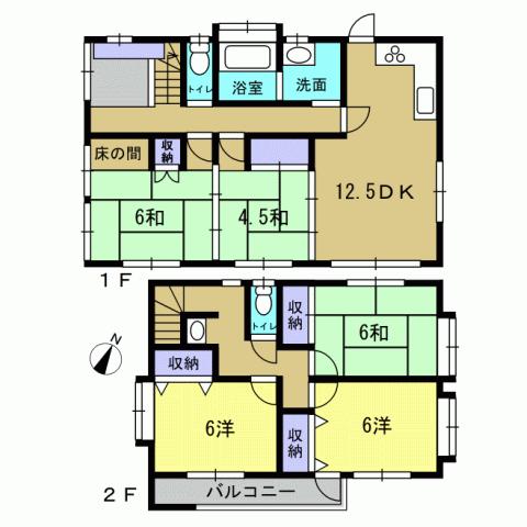 Floor plan. 16.8 million yen, 5DK, Land area 165.21 sq m , Building area 108.86 sq m 5DK