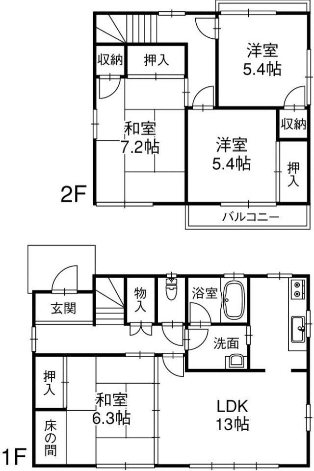 Floor plan. 10.9 million yen, 4LDK, Land area 179.83 sq m , Building area 96.68 sq m