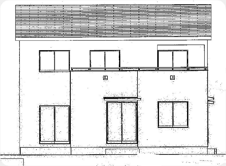 Rendering (appearance). South side elevational view (5 Building)