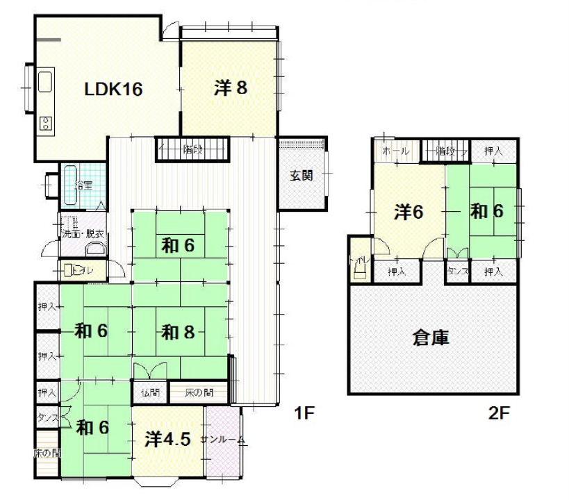 Floor plan. 21,700,000 yen, 8LDK + S (storeroom), Land area 763.32 sq m , Building area 183.93 sq m