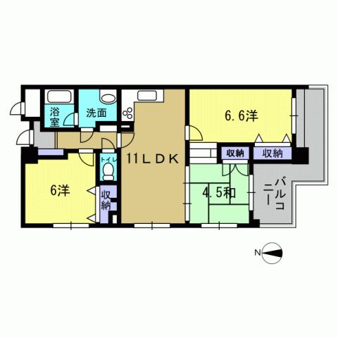 Floor plan. 3LDK, Price 13.8 million yen, Occupied area 62.67 sq m , Balcony area 10.7 sq m 3LDK