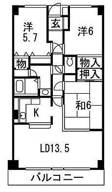Floor plan. 3LDK, Price 9.2 million yen, Occupied area 76.95 sq m , Balcony area 8.36 sq m