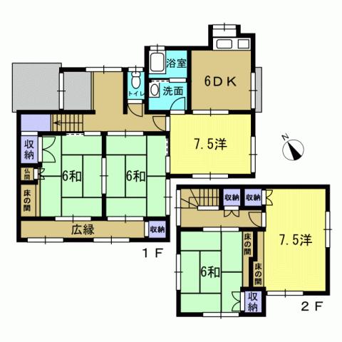 Floor plan. 10 million yen, 5DK, Land area 178.33 sq m , Building area 109.51 sq m 5DK
