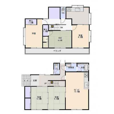 Floor plan. 11.9 million yen, 5LDK, Land area 184.13 sq m , Building area 121.02 sq m