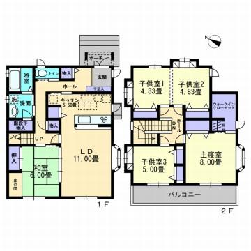 Floor plan. 28 million yen, 4LDK, Land area 230.59 sq m , It is a building area of ​​123.37 sq m large family friendly