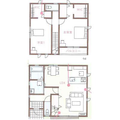 Floor plan. 15.5 million yen, 2LDK, Land area 224.22 sq m , Building area 106 sq m
