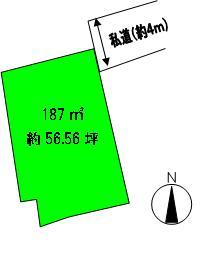 Compartment figure. Land price 2.8 million yen, Land area 187 sq m