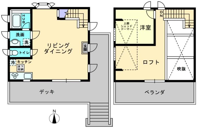 Floor plan. 10.8 million yen, 1LDK + S (storeroom), Land area 726 sq m , It is a building area of ​​73.41 sq m Floor