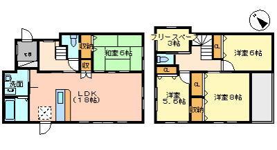 Floor plan. 28.5 million yen, 4LDK, Land area 168.21 sq m , Building area 111.77 sq m