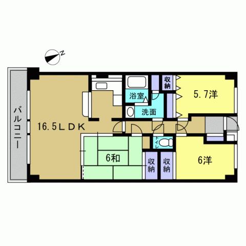 Floor plan. 3LDK, Price 9.2 million yen, Occupied area 76.95 sq m , Balcony area 8.36 sq m 3LDK