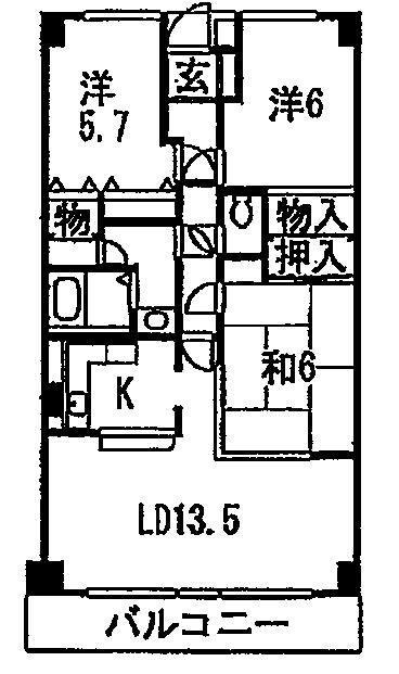 Floor plan. 3LDK, Price 9.2 million yen, Occupied area 76.95 sq m , Balcony area 8.36 sq m