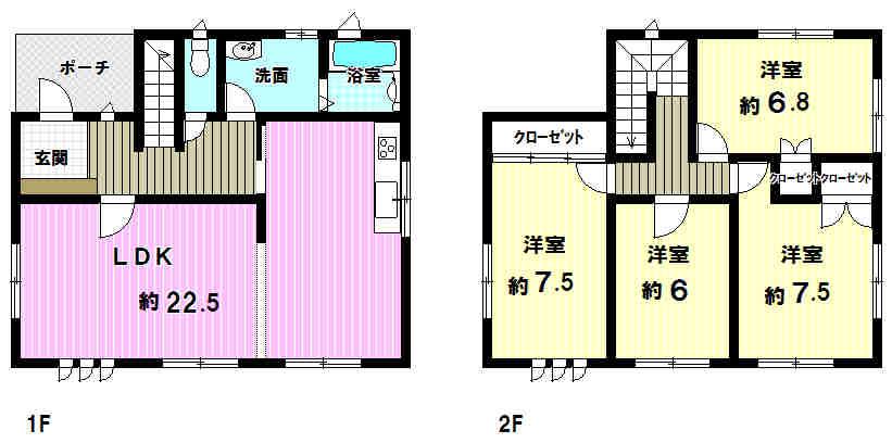 Floor plan. 12.5 million yen, 4LDK, Land area 198.36 sq m , It is a building area of ​​115.92 sq m easy-to-use floor plan