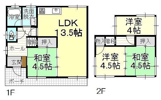 Floor plan. 9.8 million yen, 4LDK, Land area 146.57 sq m , Building area 87.62 sq m