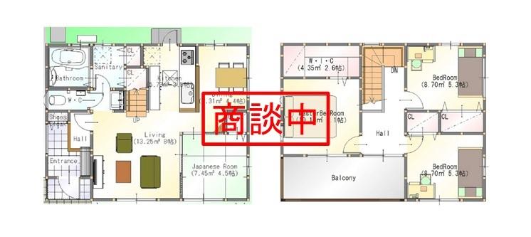 Floor plan. 28 million yen, 4LDK, Land area 162.65 sq m , Building area 99.36 sq m   [During negotiations]  Floor is 4LDK. We prepared a spacious balcony and plenty of storage. 