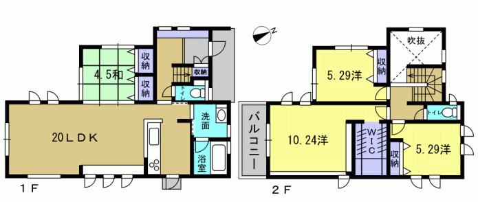 Floor plan. 24,800,000 yen, 4LDK, Land area 151.67 sq m , Building area 108.47 sq m 4LDK