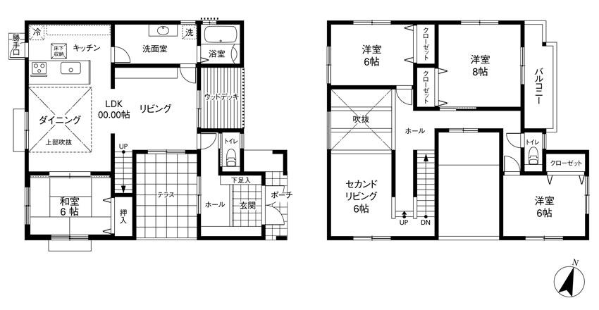 Floor plan. 27,800,000 yen, 5LDK, Land area 200.01 sq m , Building area 139.1 sq m