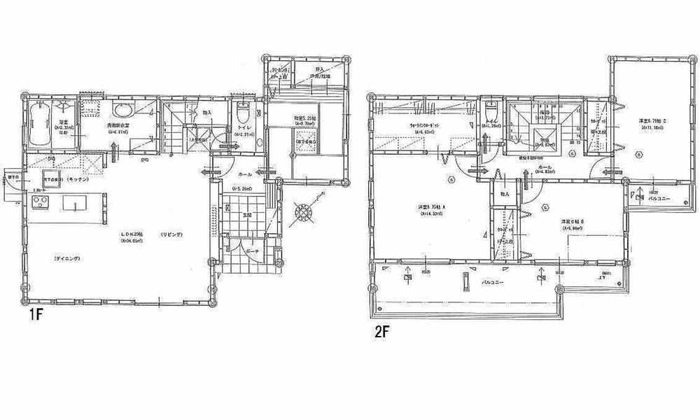 Floor plan. 29,200,000 yen, 4LDK, Land area 177.8 sq m , Building area 120.34 sq m 1F 20LDK 5.25 Japanese-style room toilet 2F  8.75 Hiroshi 6 Hiroshi 6.75 Hiroshi     4WIC toilet