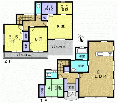 Floor plan. 29,300,000 yen, 4LDK, Land area 157.93 sq m , Building area 119.92 sq m 4LDK