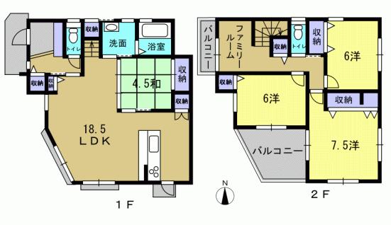 Floor plan. 32,800,000 yen, 4LDK + S (storeroom), Land area 131.34 sq m , Building area 112.4 sq m 4LDK + S