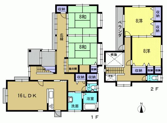 Floor plan. 32,800,000 yen, 4LDK, Land area 266.96 sq m , Building area 139.39 sq m 4LDK