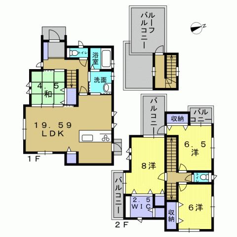 Floor plan. 27,200,000 yen, 4LDK, Land area 144.03 sq m , Building area 111.78 sq m 4LDK