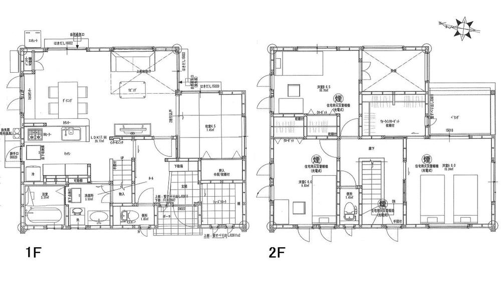 Floor plan. 30,800,000 yen, 4LDK, Land area 229.51 sq m , Building area 110.96 sq m   All-electric Cute