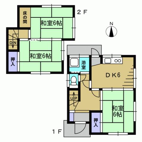 Floor plan. 11.8 million yen, 3DK, Land area 72.26 sq m , Building area 58.79 sq m 3DK