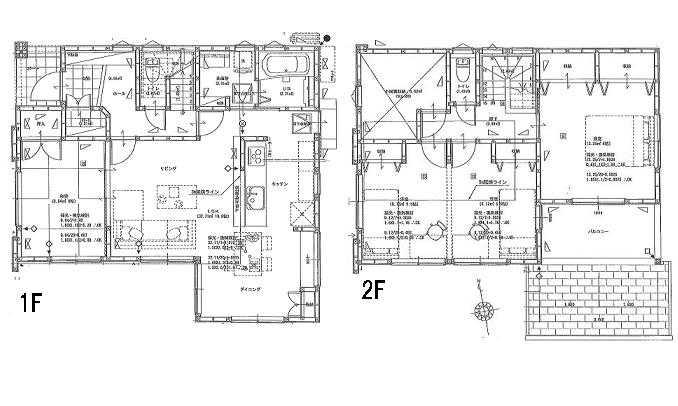 Floor plan. 27.5 million yen, 4LDK, Land area 123.99 sq m , Building area 106.8 sq m 1F 19.8LDK 6 Japanese-style room toilet 2F 8 Hiroshi 5.5 Hiroshi 5.5 Hiroshi toilet    Attic storage