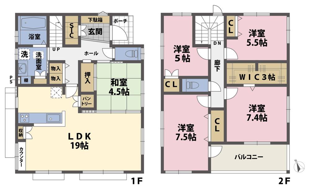 Floor plan. (No.5), Price 31,980,000 yen, 5LDK, Land area 217.91 sq m , Building area 119.02 sq m