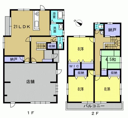 Floor plan. 30,400,000 yen, 4LDK + 2S (storeroom), Land area 217.74 sq m , Building area 176.38 sq m 4LDK + S