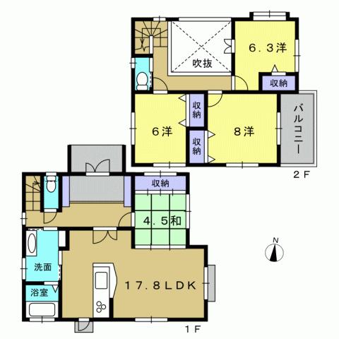 Floor plan. 30,900,000 yen, 4LDK, Land area 163.37 sq m , Building area 117.72 sq m 4LDK