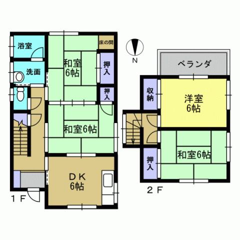 Floor plan. 4.8 million yen, 4DK, Land area 84.46 sq m , Building area 75.34 sq m 4DK