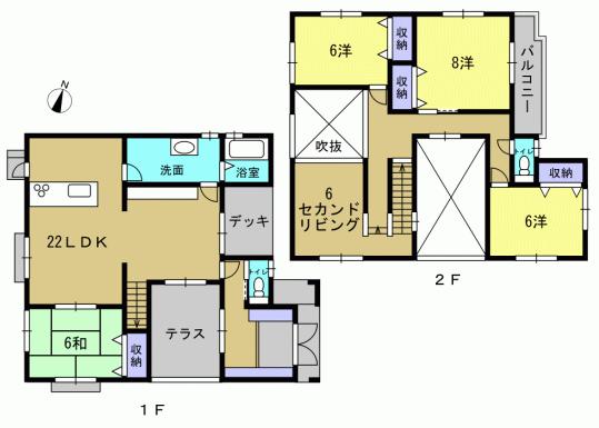 Floor plan. 27,800,000 yen, 4LDK + S (storeroom), Land area 200.01 sq m , Building area 135.79 sq m 4LDK + S