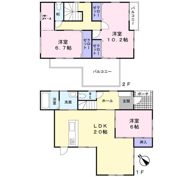 Compartment figure. 24,900,000 yen, 3LDK, Land area 282.86 sq m , Building area 107.32 sq m