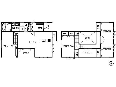 Floor plan. 24,300,000 yen, 3LDK, Land area 218.24 sq m , Building area 100.19 sq m