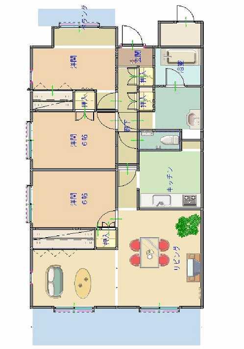 Floor plan. 3LDK, Price 10.8 million yen, Footprint 76.5 sq m