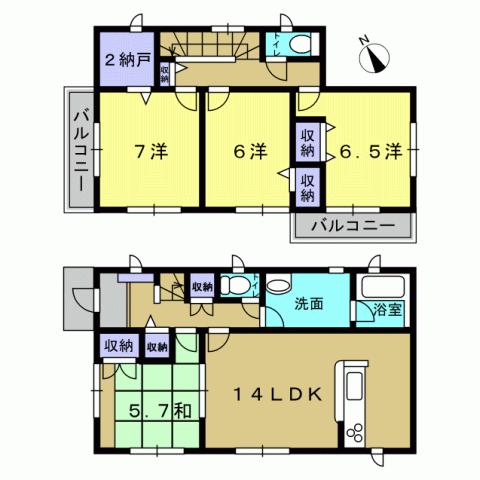 Floor plan. 24,800,000 yen, 4LDK, Land area 132.72 sq m , Building area 96.39 sq m 4LDK