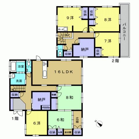 Floor plan. 26,800,000 yen, 6LDK + 2S (storeroom), Land area 245.78 sq m , Building area 177.46 sq m 6LDK