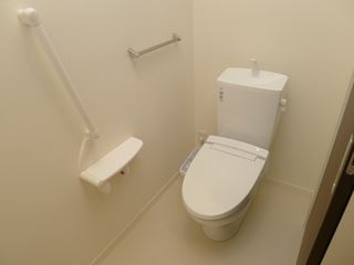 Toilet. Shower toilet ・ handrail ・ There shelf