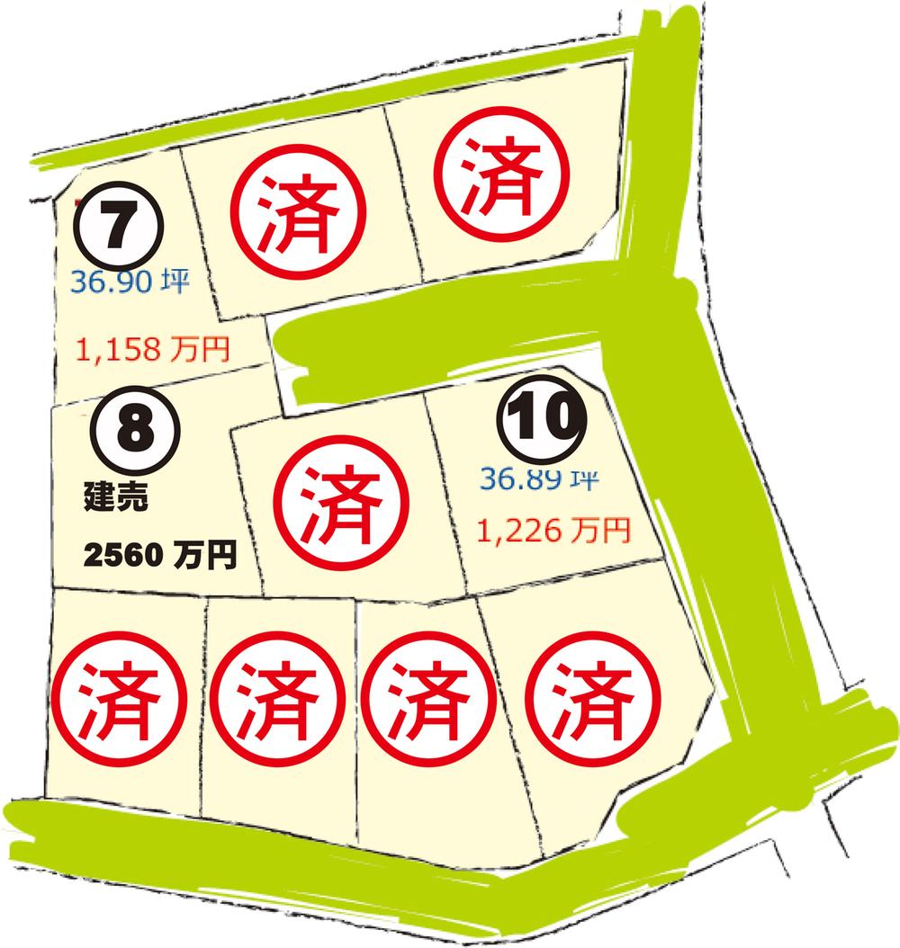Compartment figure. Land price 12,260,000 yen, Land area 121.96 sq m